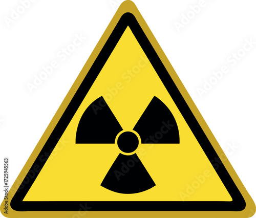 Radiation warning sign. Radioactive substances or ionizing radiation. International radiation sign Vector illustration.