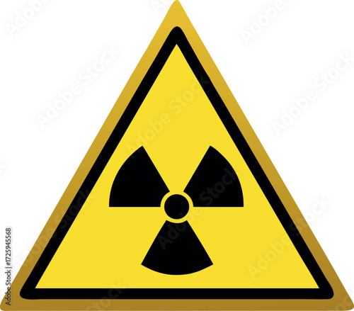Radiation warning sign. Radioactive substances or ionizing radiation. International radiation sign Vector illustration.