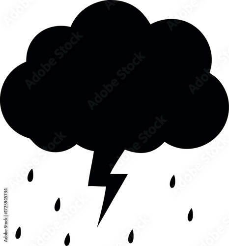 Weather icon. Storm icon. Rain icon.
Bad weather concept cloud Vector illustration.
