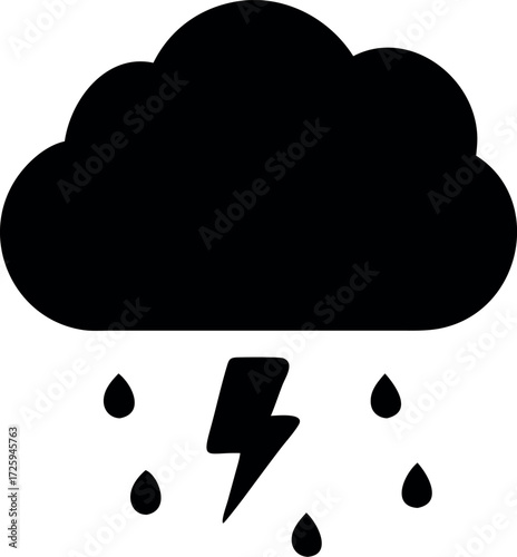 Weather icon. Storm icon. Rain icon.
Bad weather concept cloud Vector illustration.
