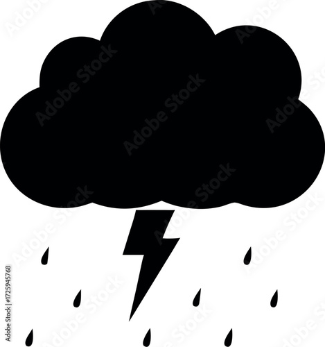 Weather icon. Storm icon. Rain icon.
Bad weather concept cloud Vector illustration.
