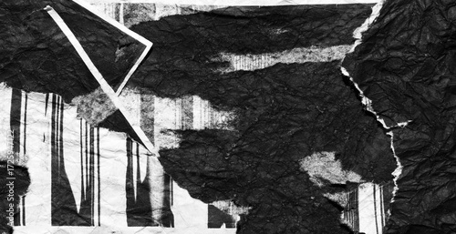Wallpaper Mural White and black grunge paper ripped torn abstract background - Textured surface backdrop
 Torontodigital.ca