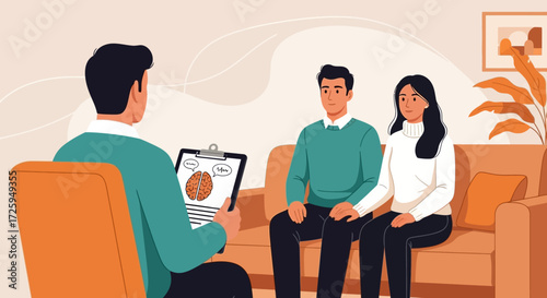 Therapist Advises Couple Seeking Relationship Counseling to Improve Their Communication and Connection