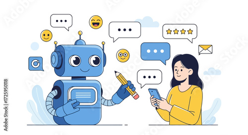 Artificial Intelligence Assistant Helping a Person with Communication and Feedback Through Digital Platforms and Modern Technology
