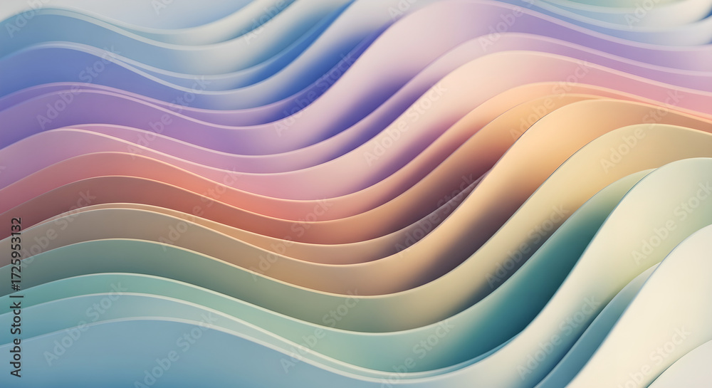 Fototapeta premium Abstract Pastel Wave Design for Modern Branding and UI