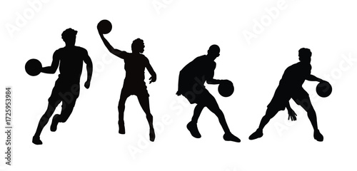 basketball players silhouettes