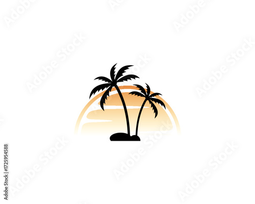 beachside logo design in the afternoon