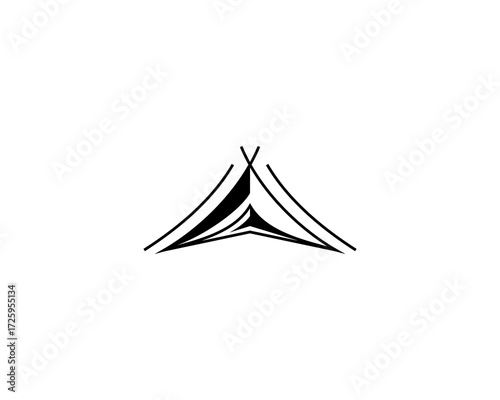black and white camping ground logo design