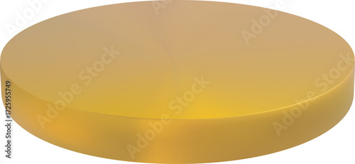 Falling gold coin, empty, round shape, flying cash.