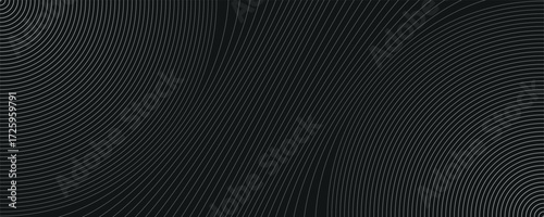 Abstract track with curves from black curved parallel lines on a white background. Trendy vector background