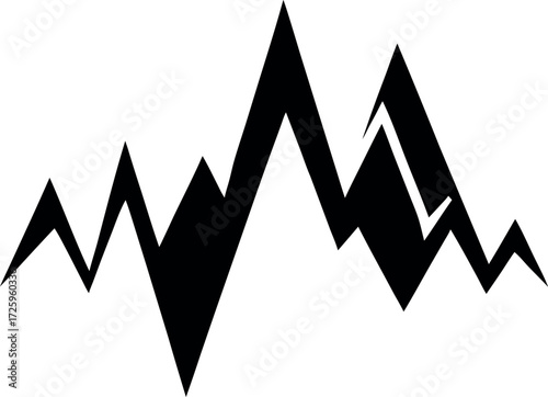 mountain range heartbeat illustration on transparent background