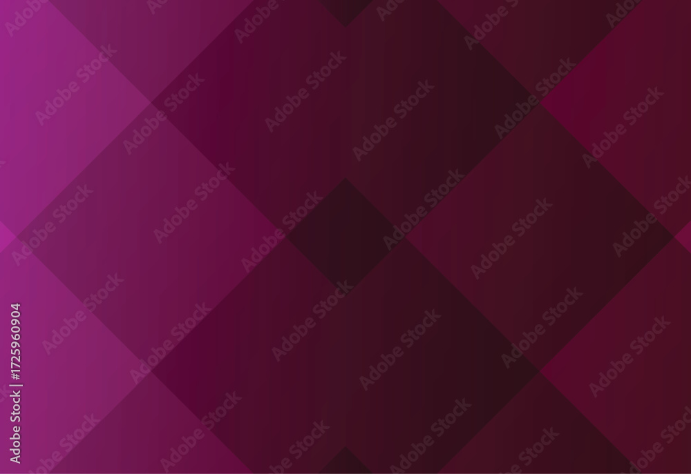 Fototapeta premium Rich abstract background with overlapping geometric shapes in deep magenta, burgundy, and vibrant pink tones, creating a modern diamond texture. 