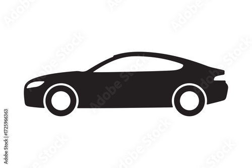 Sleek black silhouette of a modern sports car