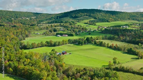 Wallpaper Mural Aerial view of rolling green hills and farmland in the countryside Torontodigital.ca
