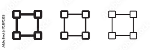 Resize frame vector line icon set