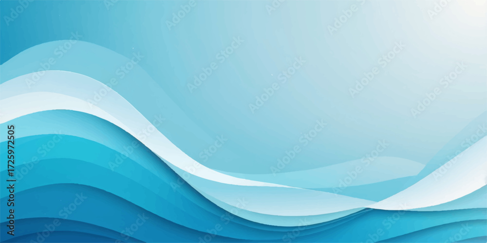 Fototapeta premium Abstract blue wave design with smooth lines and flowing light color backdrop