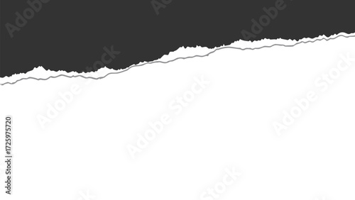 Abstract background with a torn black paper edge revealing a clean white space below