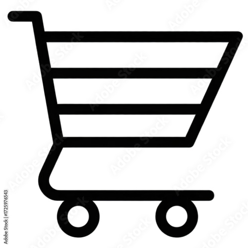 Simple black outline shopping cart icon for ecommerce.