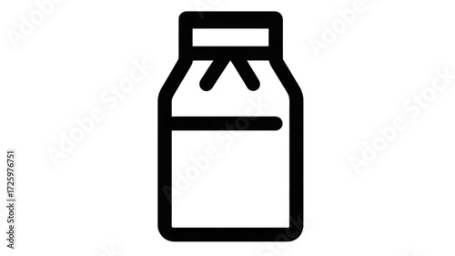 Simple black line icon of a bottle or milk carton.