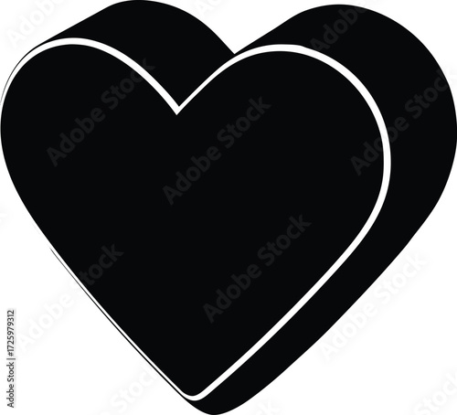 3D Red Heart Icon Glowing Softly on Transparent Background