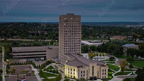 Wallpaper Mural An aerial view of the north dakota state capitol building at dusk Torontodigital.ca