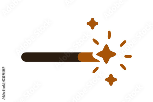 A captivating illustration showcases a magical wand emitting sparkling stars, isolated on white background, symbolizing enchantment, creativity, and the power of imagination