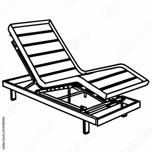 Adjustable beach lounge chair in minimalist design  