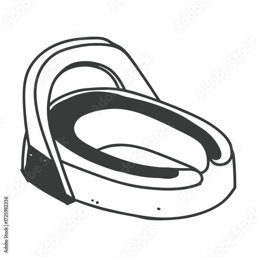 Simple continuous line drawing of a raised toilet seat  