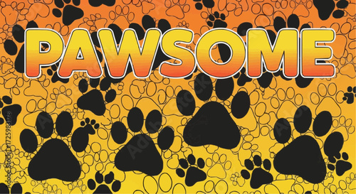 World animal day  october 4 pawsome pet paw prints background pattern design vector illustration for animal lovers and pet owners vector
