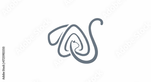 World animal day  october 4 abstract cat logo design vector illustration template for pet shop or veterinary clinic modern style art 100 vector