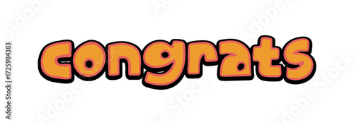 congrats banner hand drawn text lettering, congratulations message