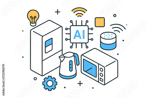 Smart kitchen appliances integrate artificial intelligence for enhanced functionality in modern homes