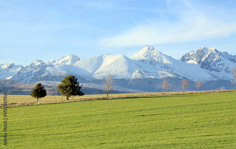 Fototapeta premium The serene beauty of a mountain landscape in High Tatras, Slovakia