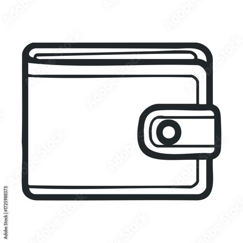 Simple wallet design for everyday use and organization needs. Vector black icon