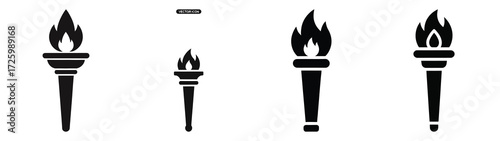 torch Icon Set, Vector illustration