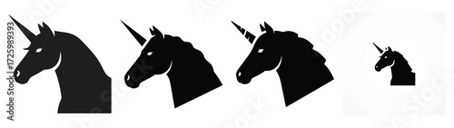 unicorn Icon Set, Vector illustration