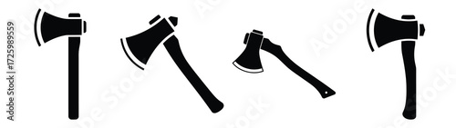 axe Icon Set, Vector illustration