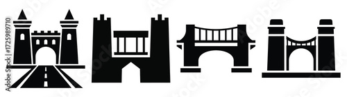 bridge Icon Set, Vector illustration