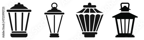 lantern Icon Set, Vector illustration