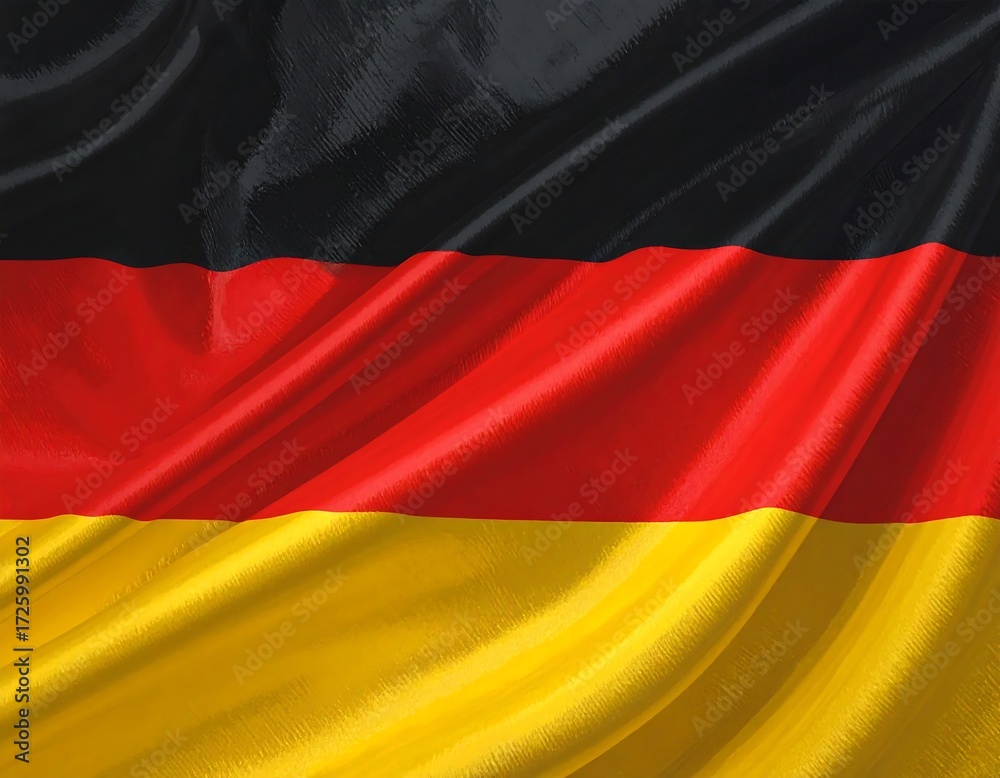 Naklejka premium Dynamic German Flag in Detailed Wave Patterns