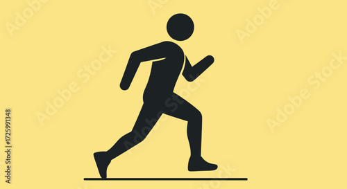 Running man icon graphic silhouette isolated on a plain background
