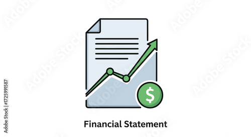 Financial Statement Icon With Upward Trend Graphic