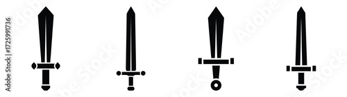 sword Icon Set, Vector illustration