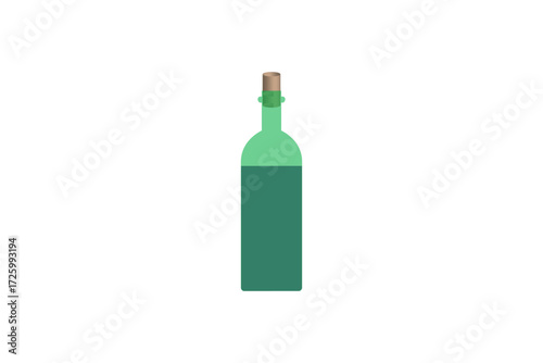 Minimalist Green Glass Bottle Isolated 64x64 Single Icon for Digital Use