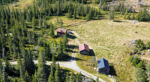 Cabins in Open Mountain Plateau at Haglebu, Norway
