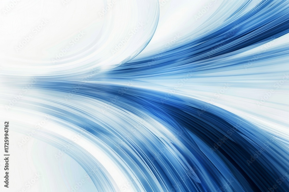Fototapeta premium Abstract blue and white background with curved technology lines