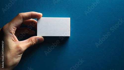 Hands holding blank business card