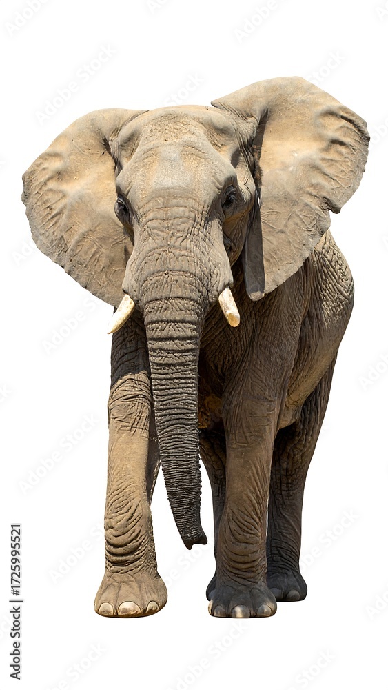 Obraz premium Elephant portrait against white background