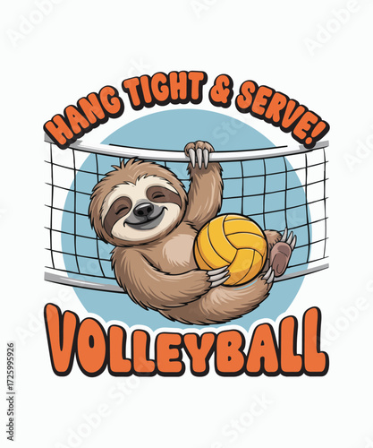 Cute Sloth Playing Volleyball, a Fun Sport Image