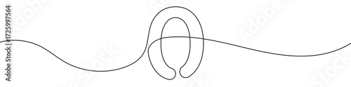 Number "0" in one line art style. Number "0" drawing with editable black stroke on white background. Vector illustration.